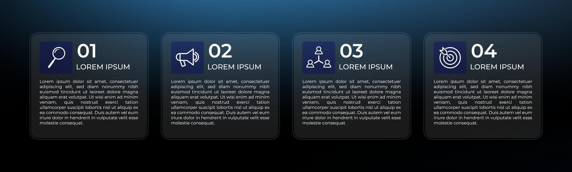 Transparent timeline infographic with four steps vector