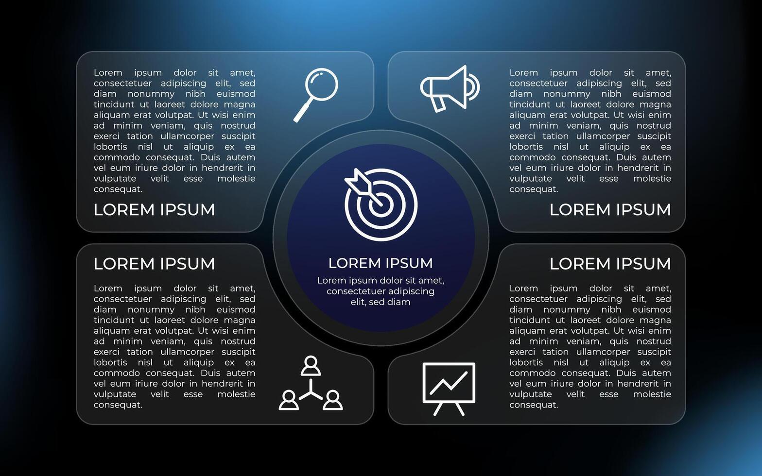 Modern infographic with transparent charts vector