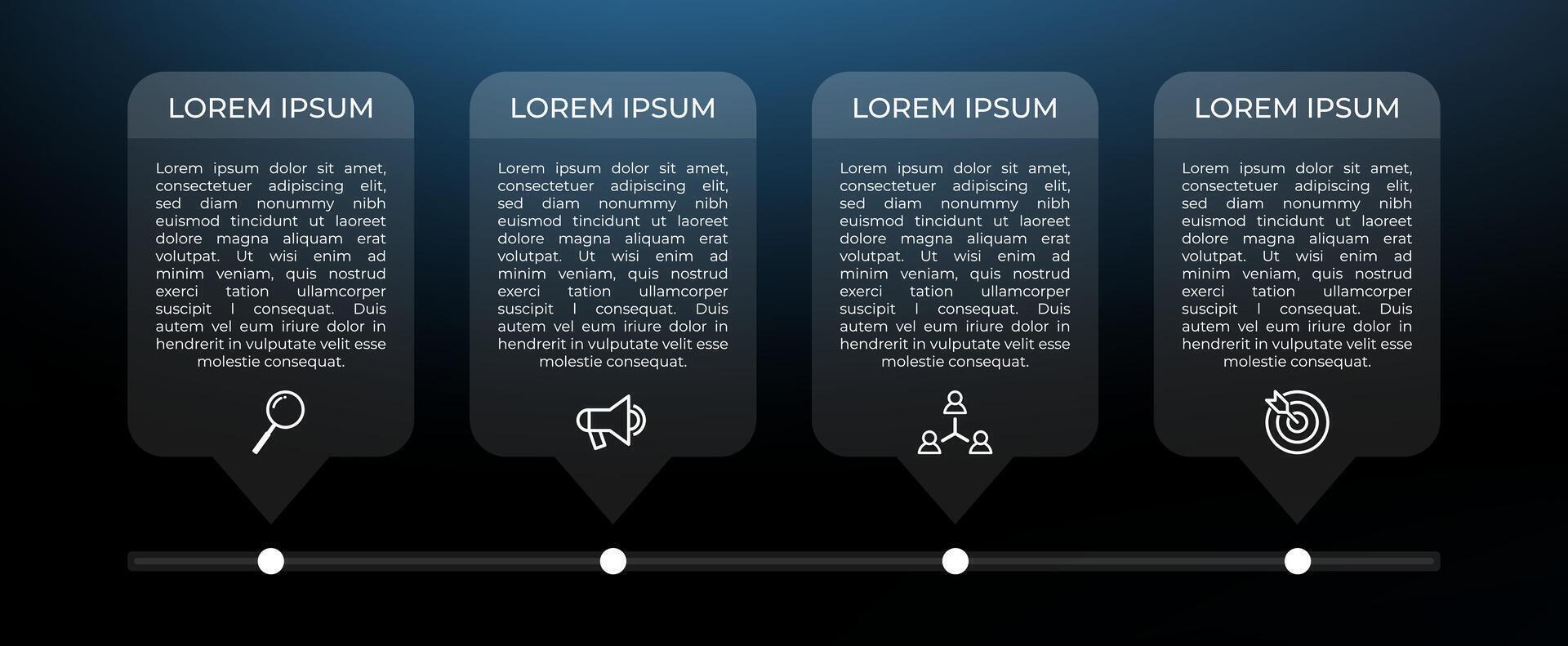 Modern timeline infographic with four steps vector