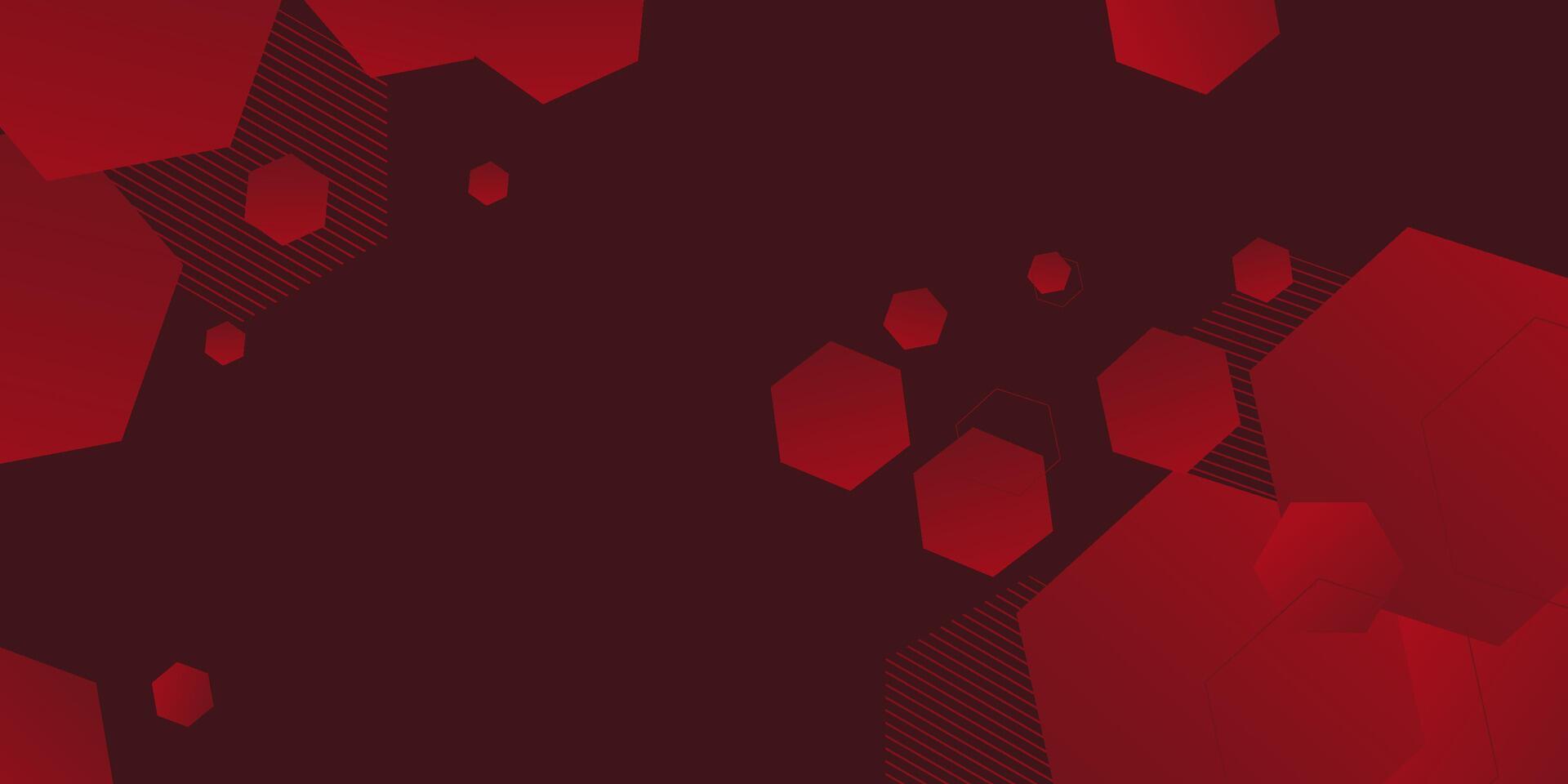Abstract geometric red background with simple hexagon shapes overlapping. Colorful trendy design. vector
