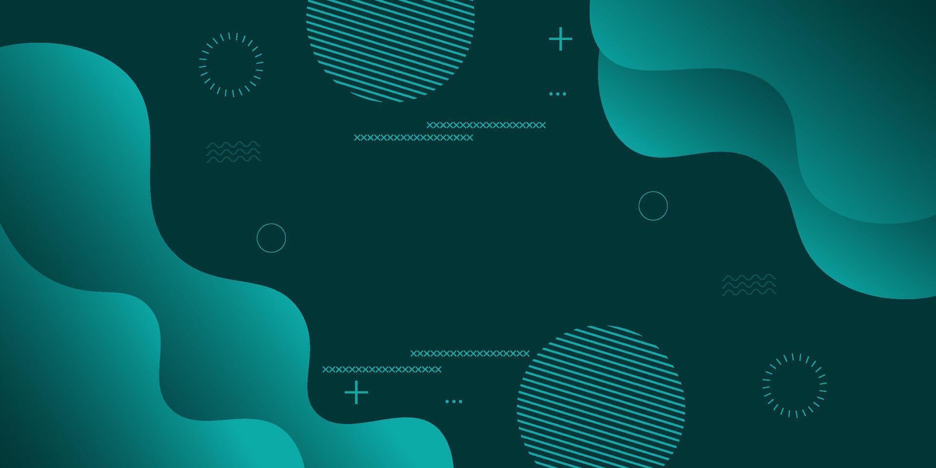 Abstract wavy sea green background with dynamic shape design and simple pattern. vector