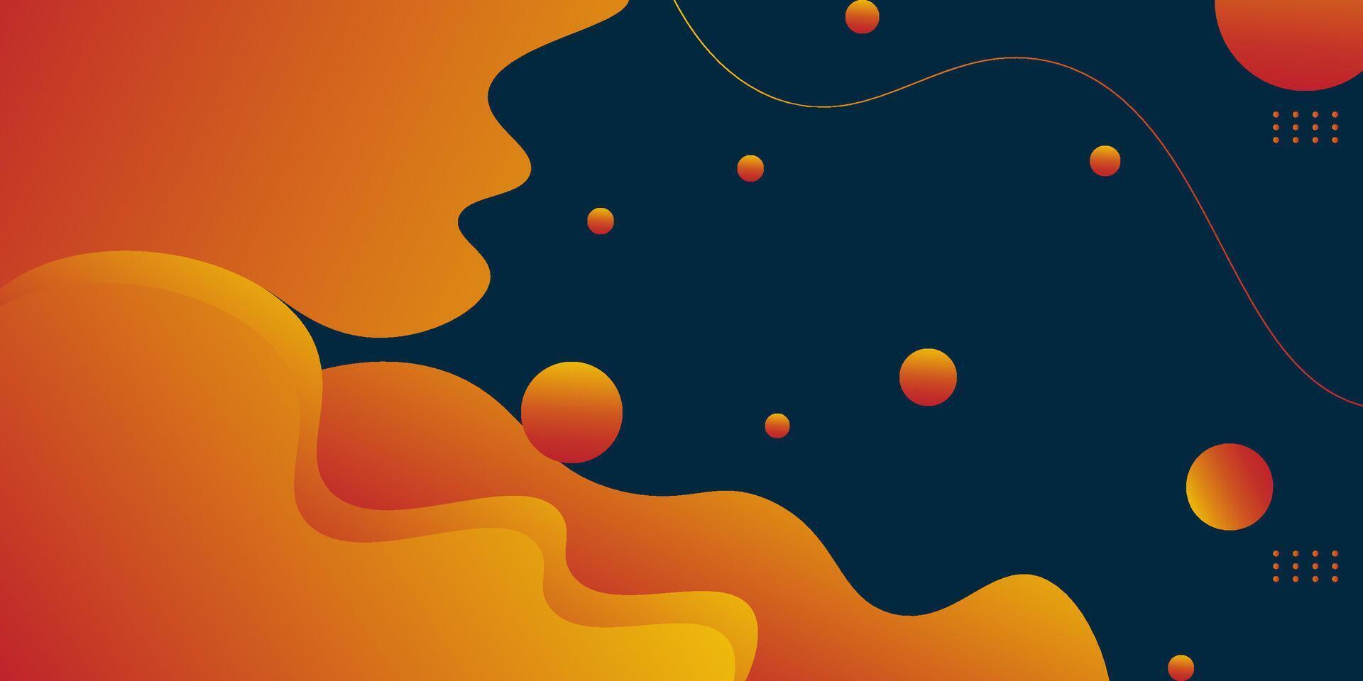 Blue and orange geometric business banner design. Creative banner design with wave shapes and lines for template. Simple design on blue horizontal banner. eps 10 vector