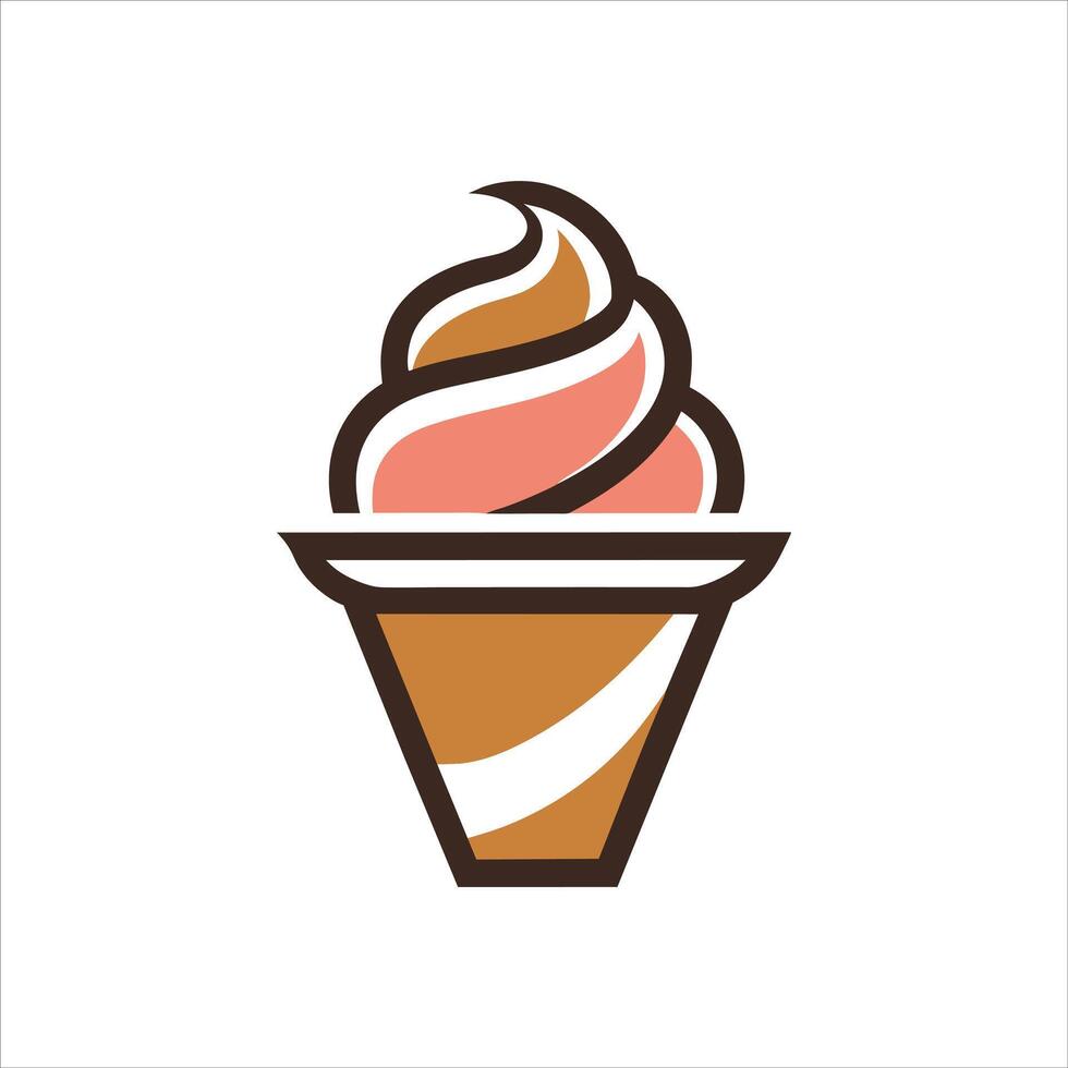Cake Logo Icon of Ice Cream Illustration vector