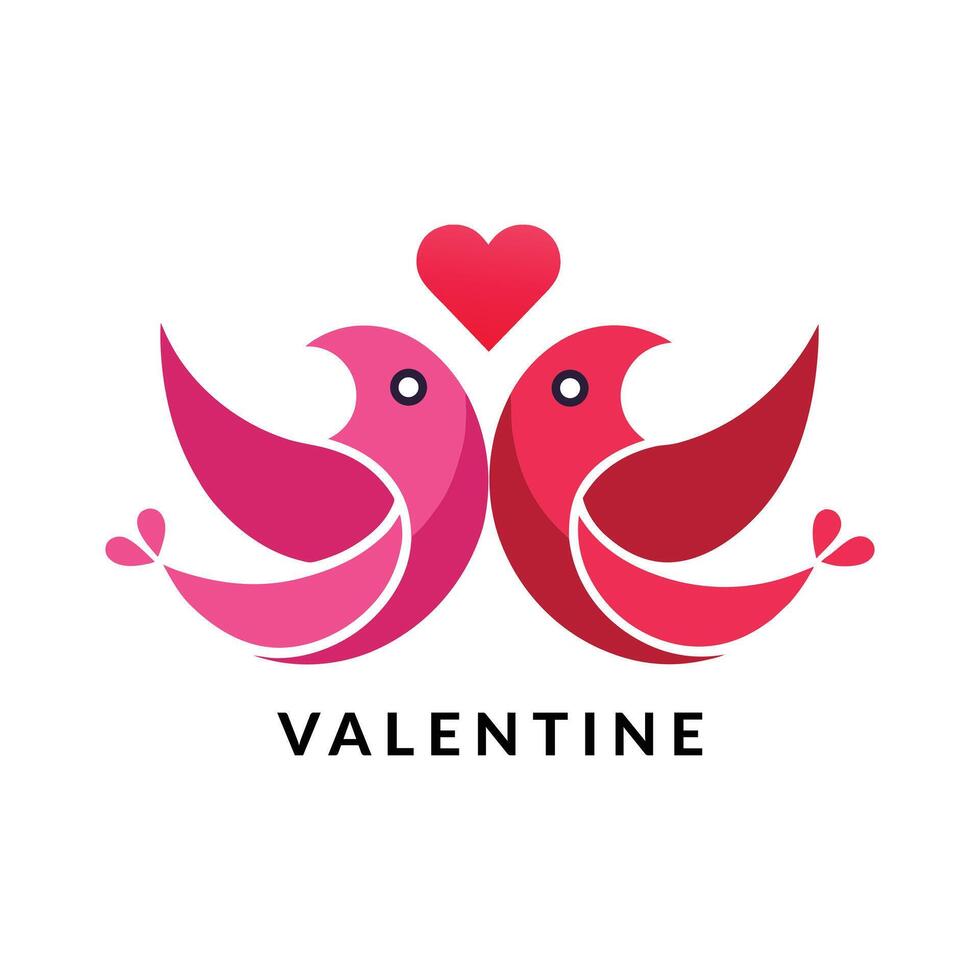 Illustration of a cute bird couple design vector