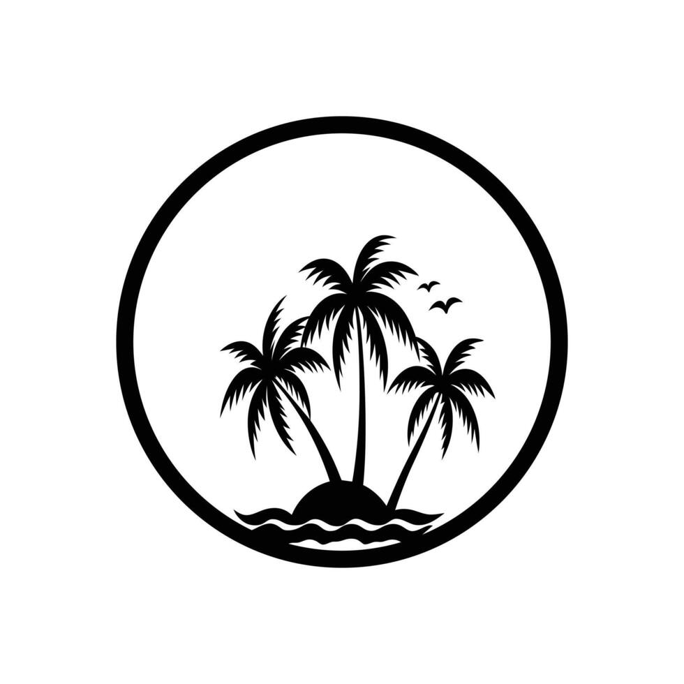 Palm tree silhouette design illustration vector