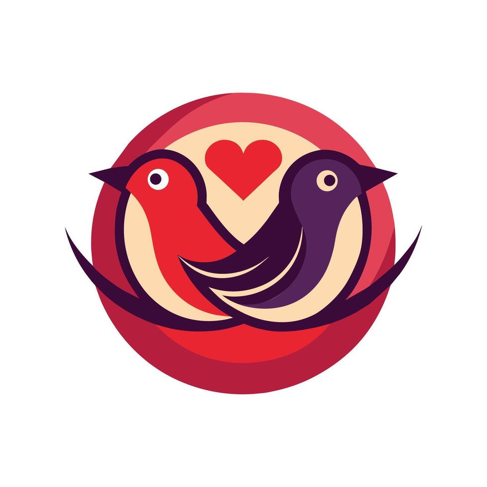 Design of a cute couple bird illustration vector