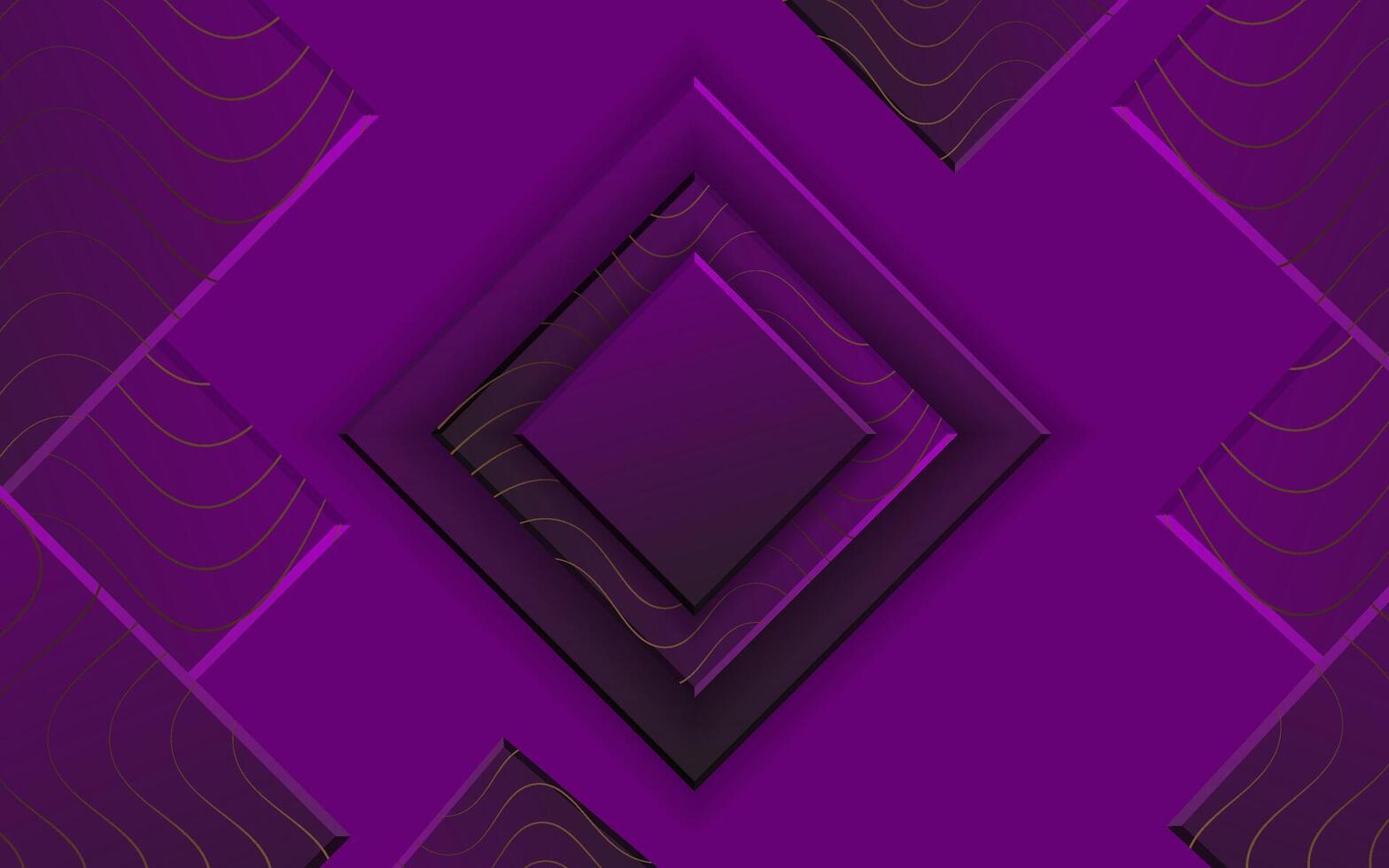 Luxury Background of Purple Dynamic Overlapping Layers with Elegant Light Gold line Effect. eps 10 vector