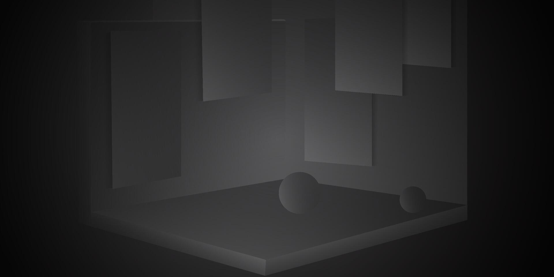 Minimal geometric interior. Modern studio space. Bright gray background. Futuristic showroom concept. eps 10. vector