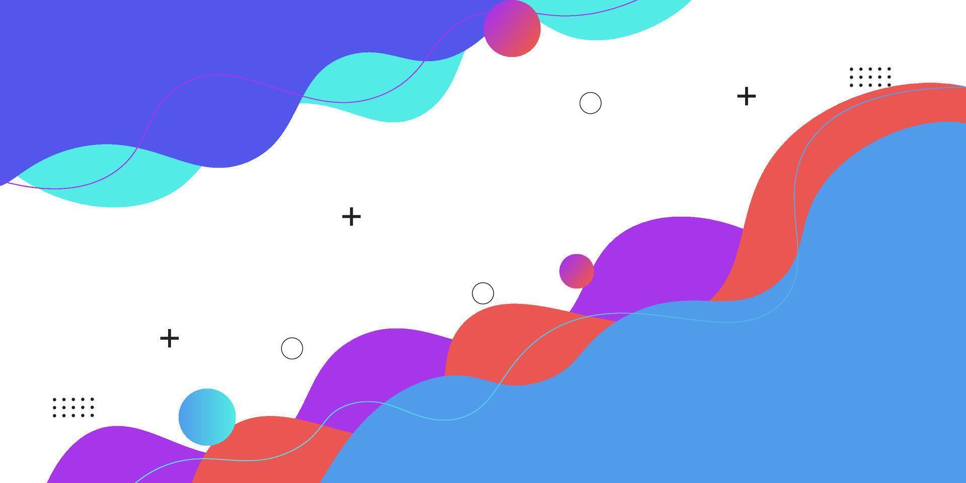Colorful wave geometric business banner on white background design. Creative banner design with wave shapes and lines for template. Eps10 vector