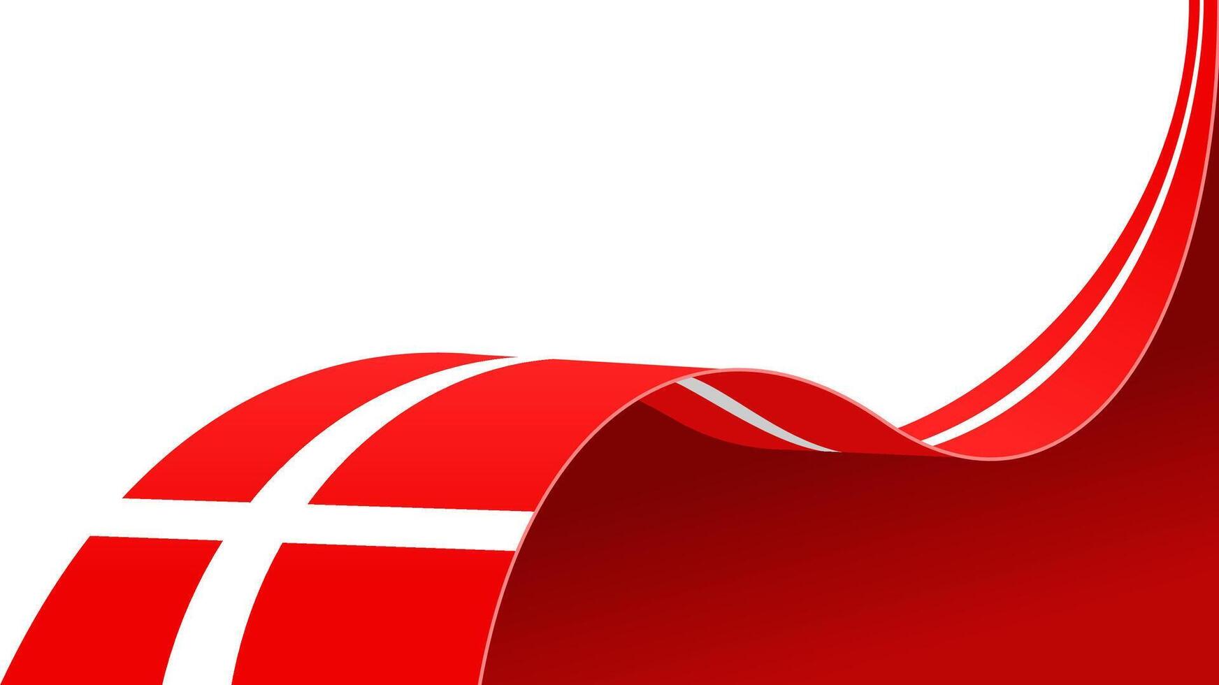Wave flag of denmark on white background. Banner or ribbon for national day vector