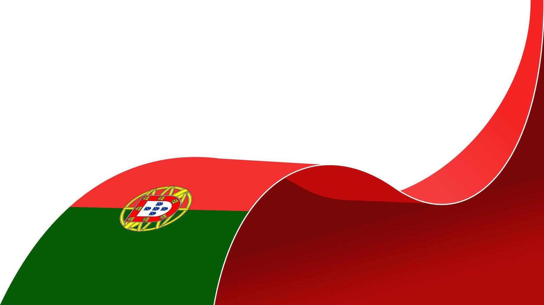 waving portugal flag ribbon background with copy space for text. portugal national day vector
