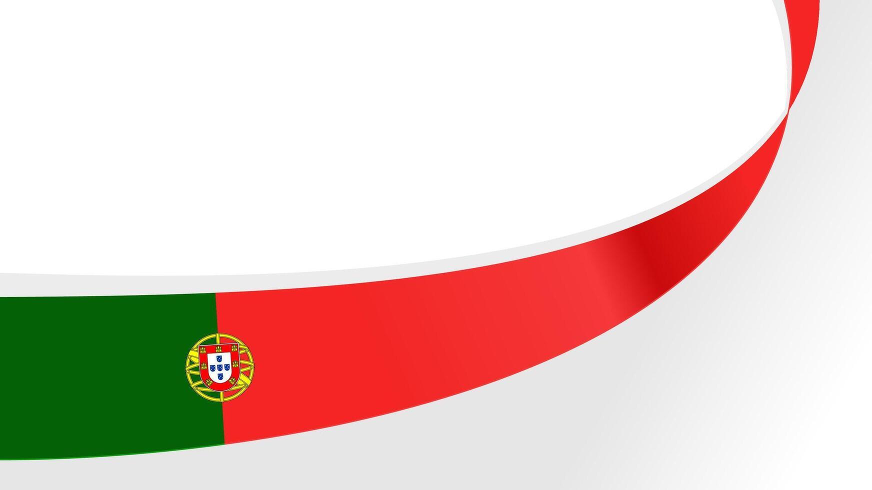 Wave flag of portugal on white background. Banner or ribbon for national day vector