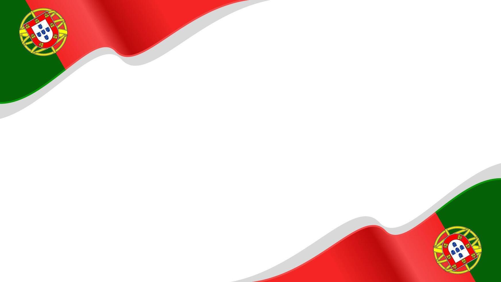 wavy portugal flag frame background with copy space for text. portugal national day vector