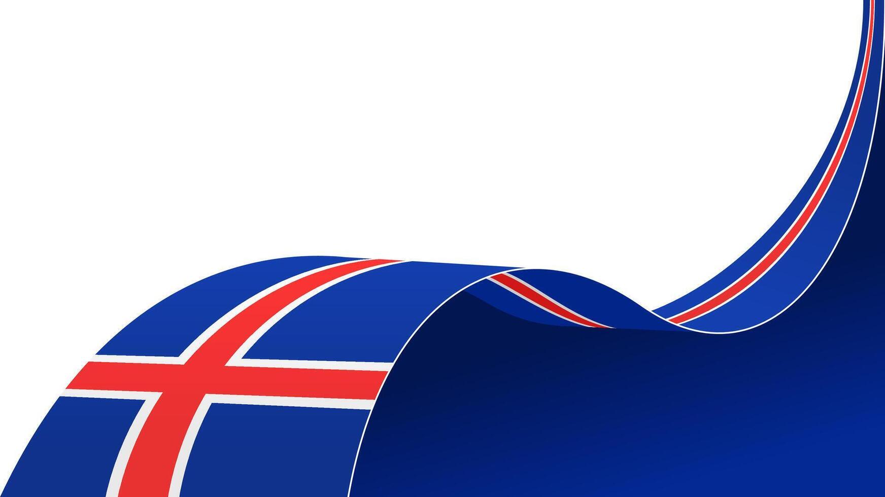 Wave flag of iceland on white background. Banner or ribbon for independence day vector