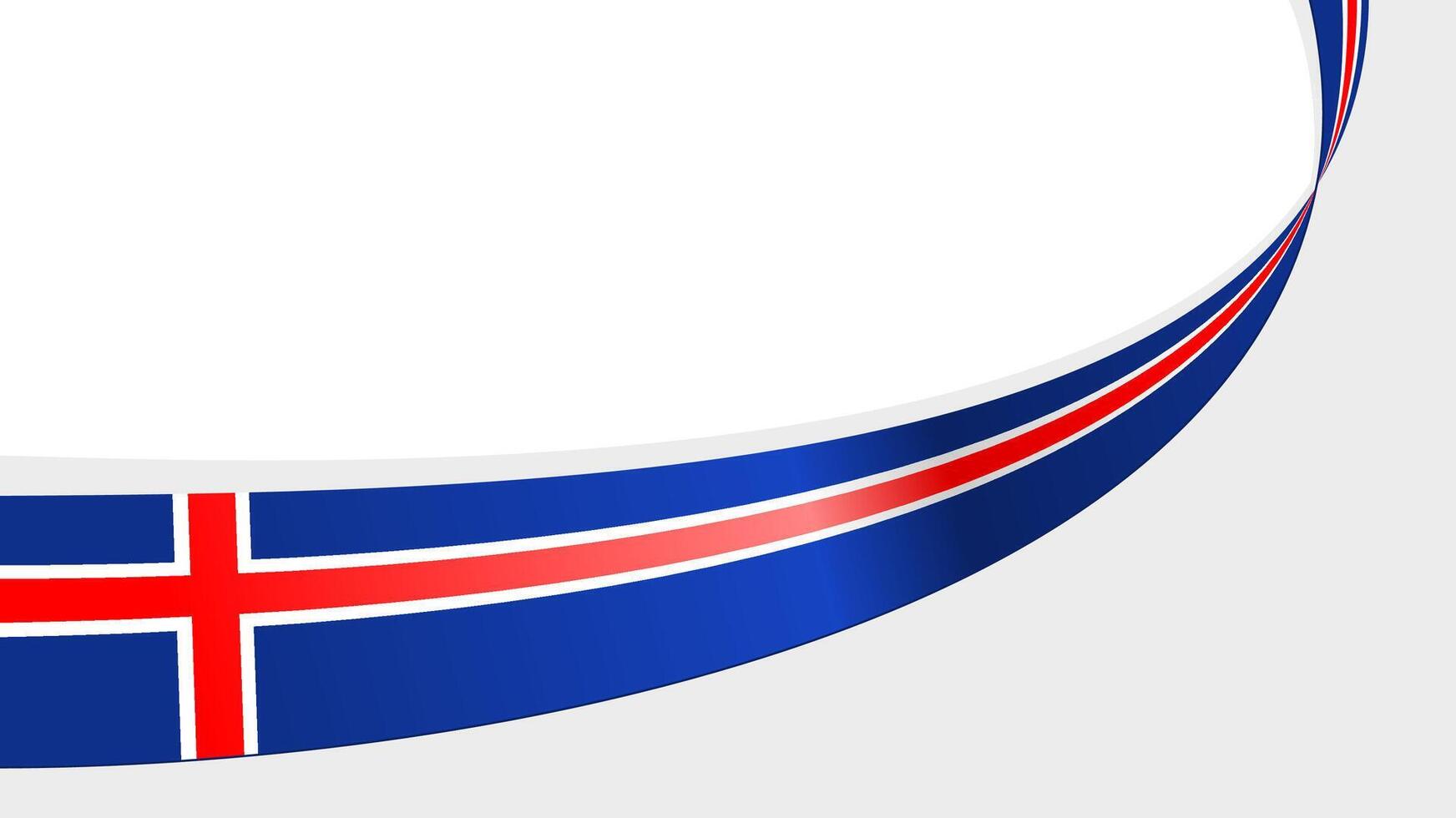 Wave flag of iceland on white background. Banner or ribbon for national day vector