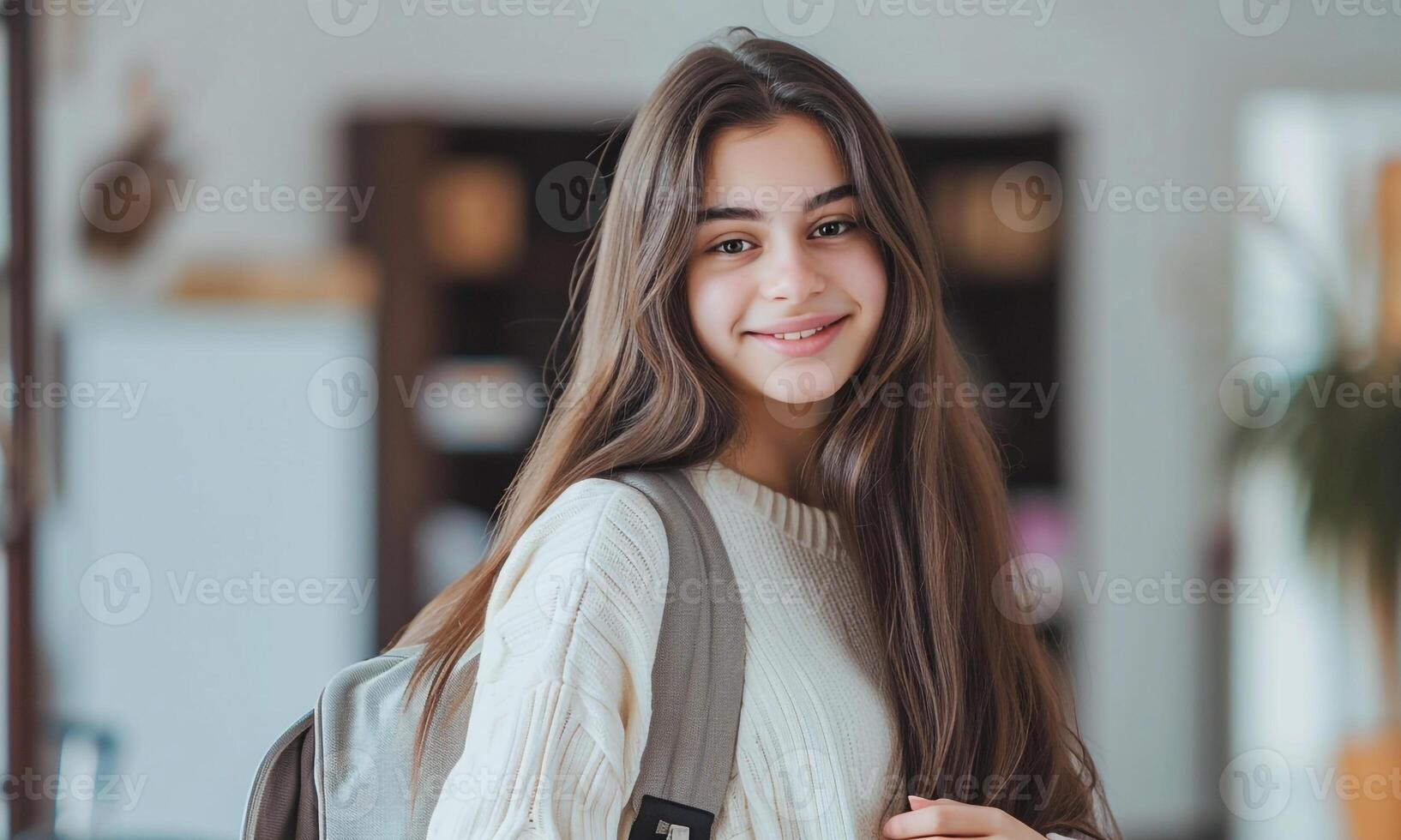 girl student with her smile photo