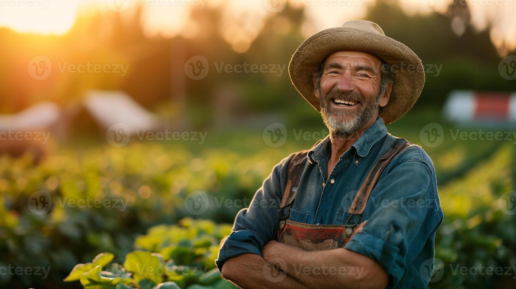 old farmer in his vegetable farm photo