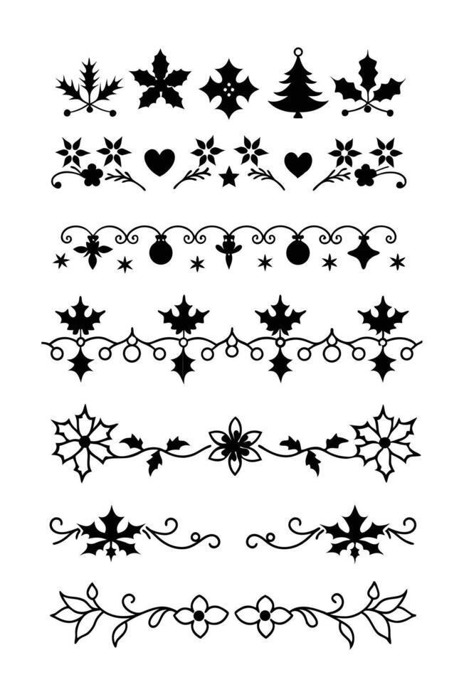 Floral Christmas border. vector