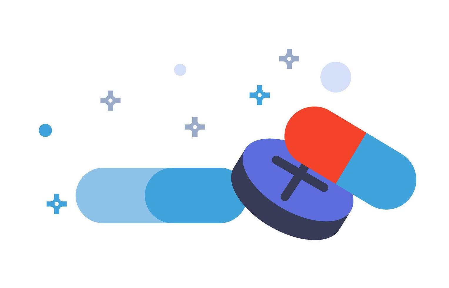 Medical pills and capsule illustration vector