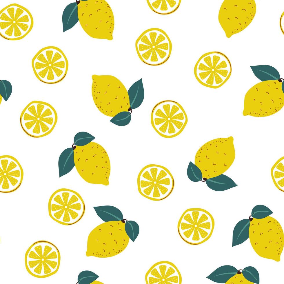 Lemons Seamless Pattern Isolated vector