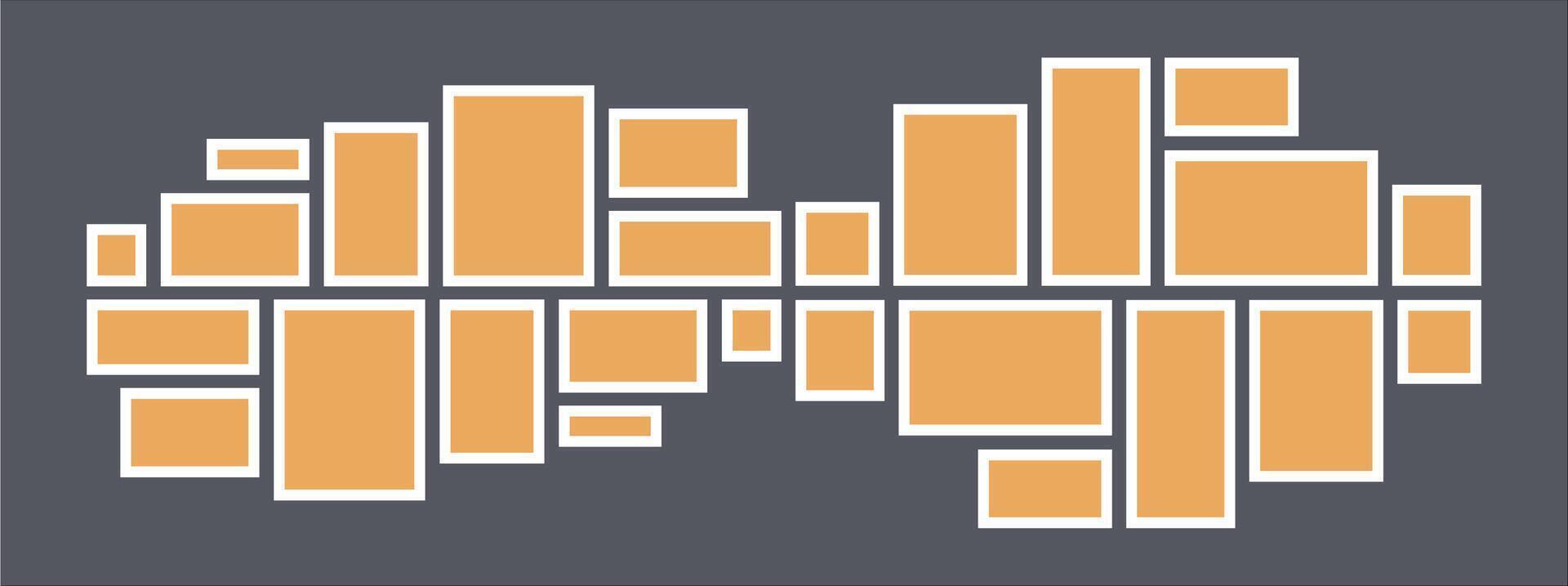 grid layout abstract photo frames template vector