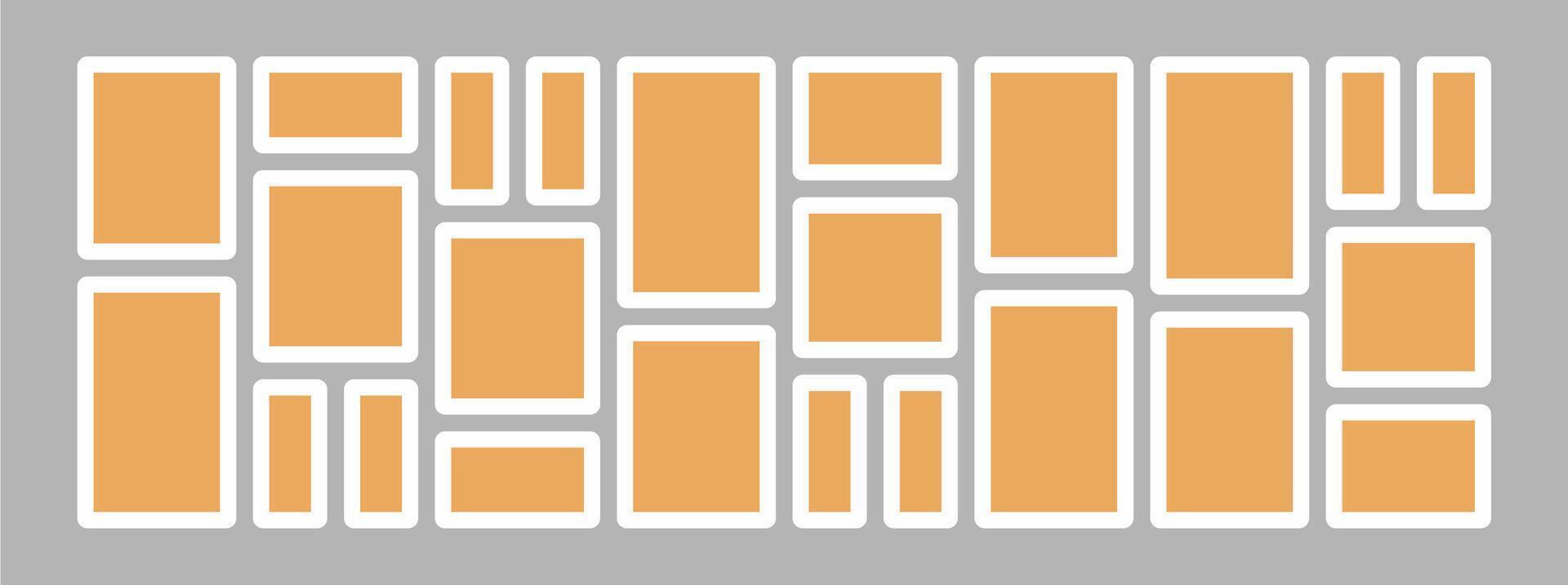 abstract photo frames and digital photo wall template vector
