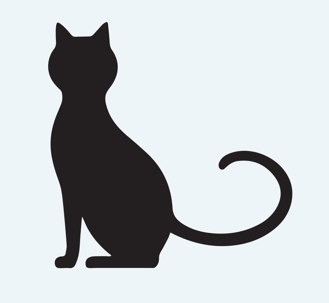 cat black silhouette vector