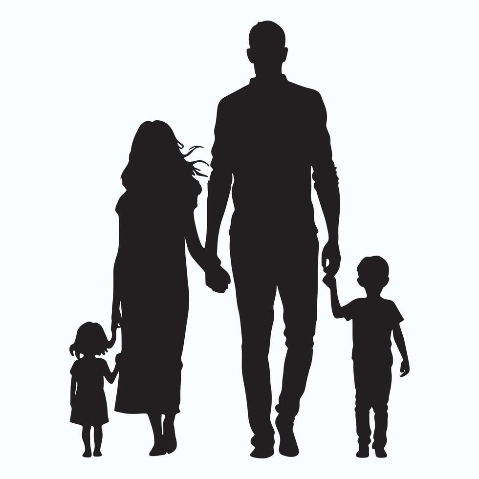 Family Black silhouette design icon free vector