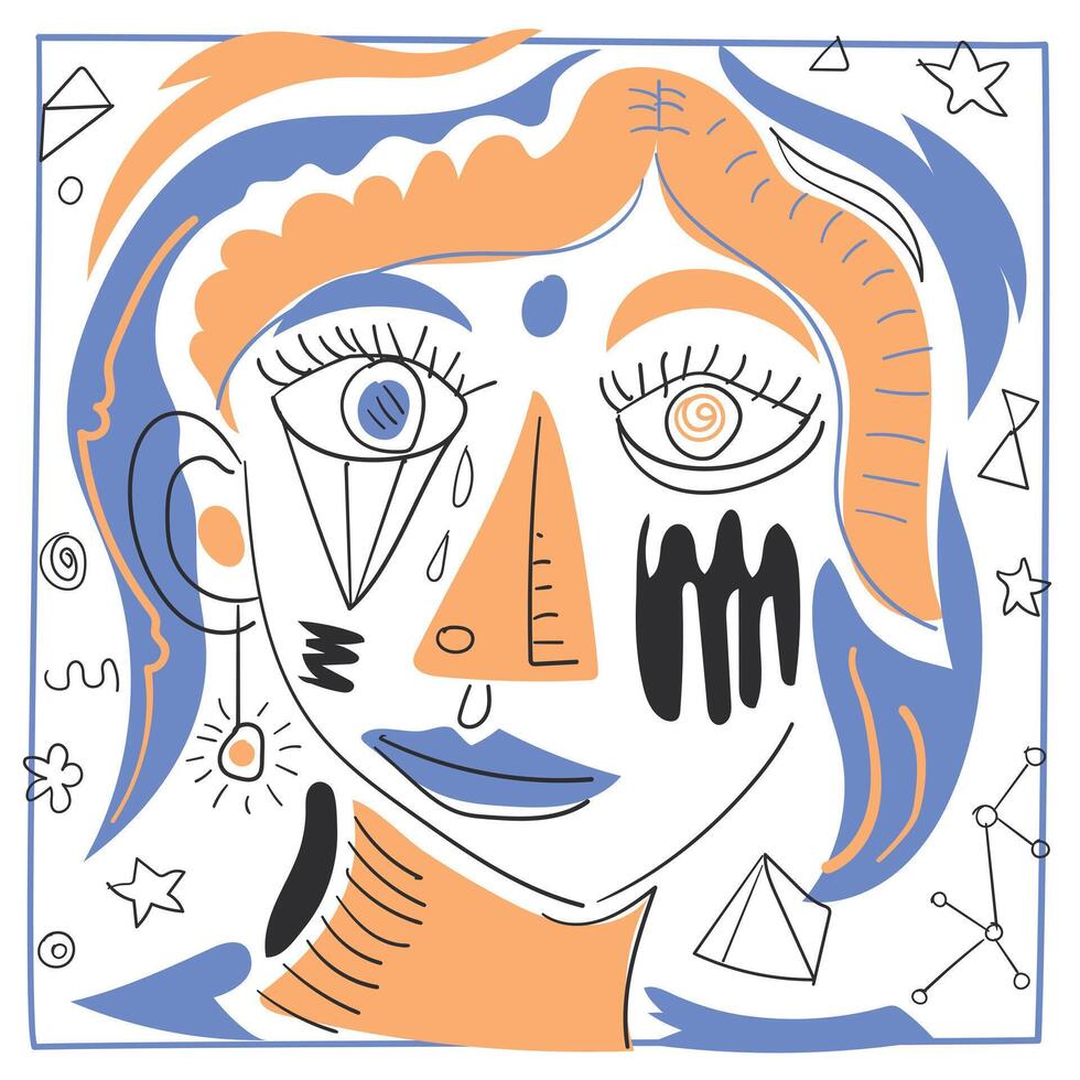Abstract Woman Face Illustration vector