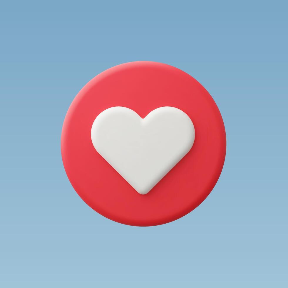 3d Realistic Love button vector