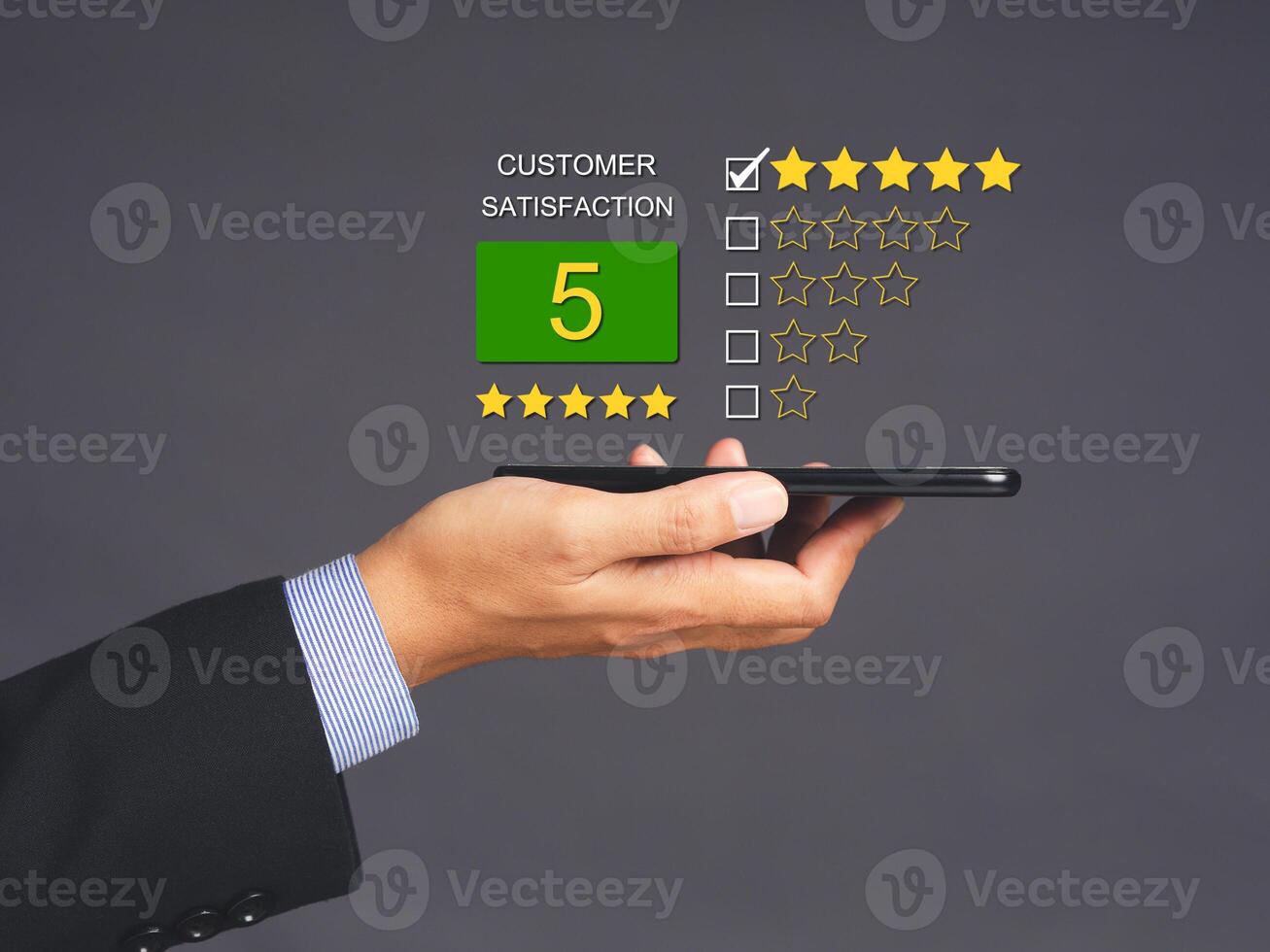 Business and satisfaction surveys concept. Customer review and feedback photo