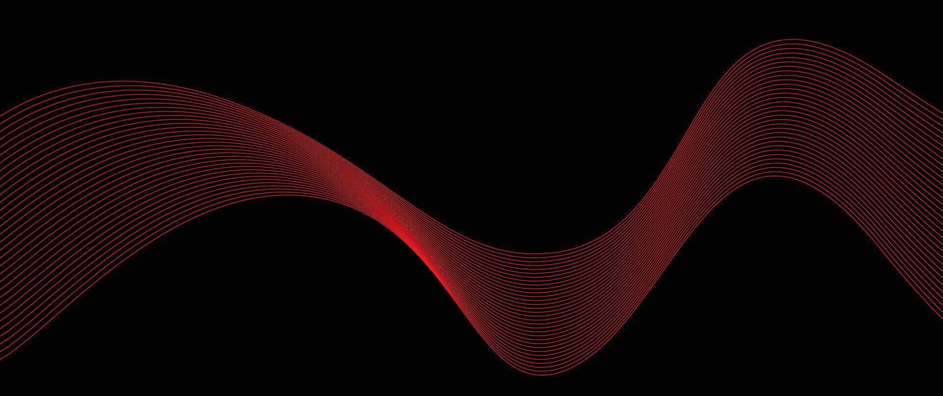a red wave on a black background vector