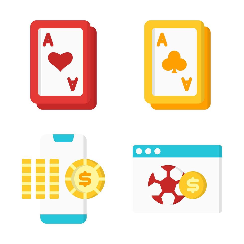 Elegant Icons for Online Gambling Platforms vector