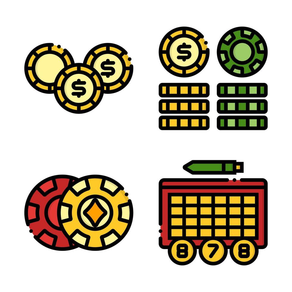 High Quality Icons for Casino Websites vector