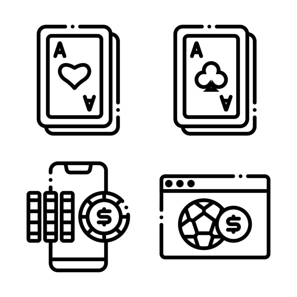 Vibrant Icons for Online Gambling Sites vector