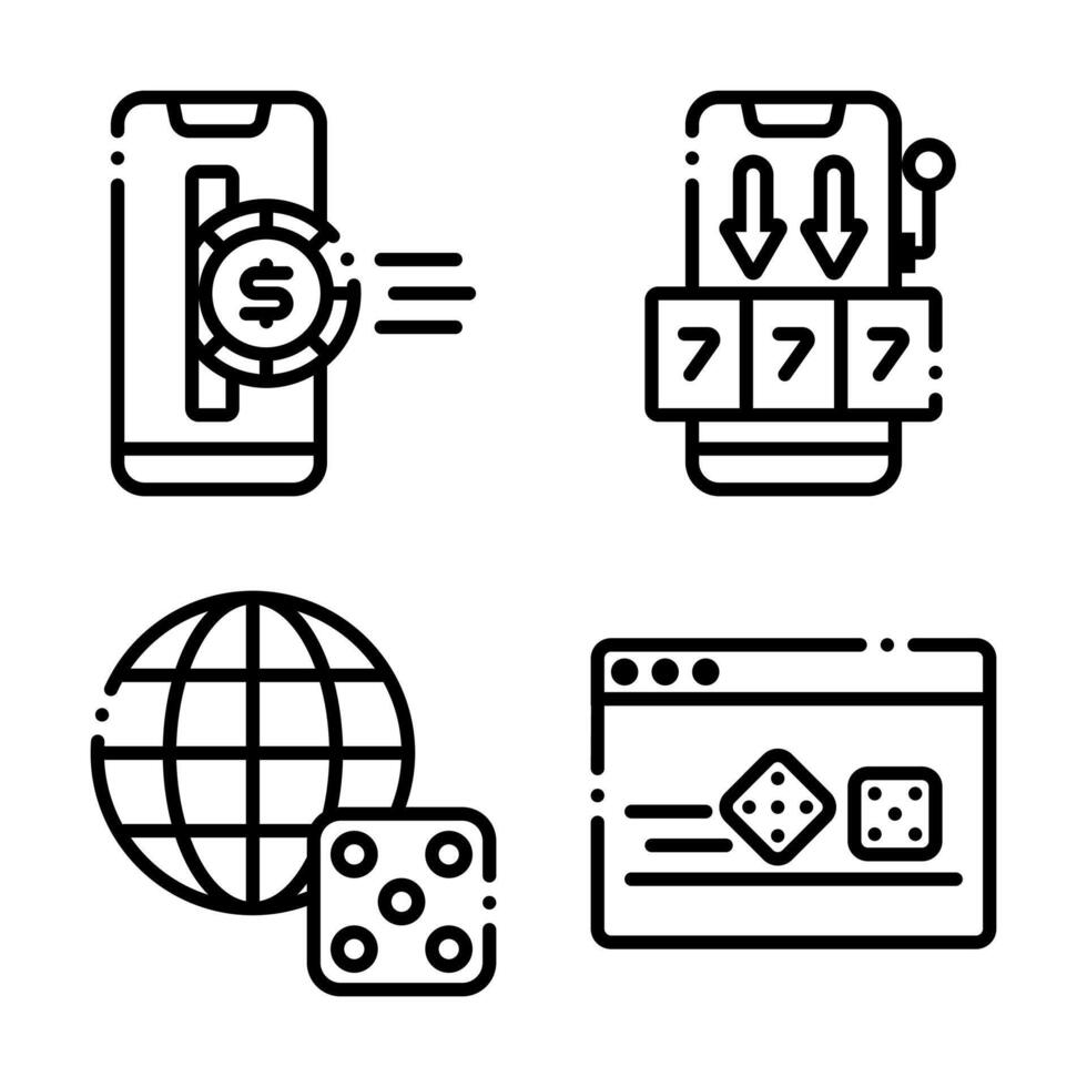 Comprehensive Set for Gambling Websites vector