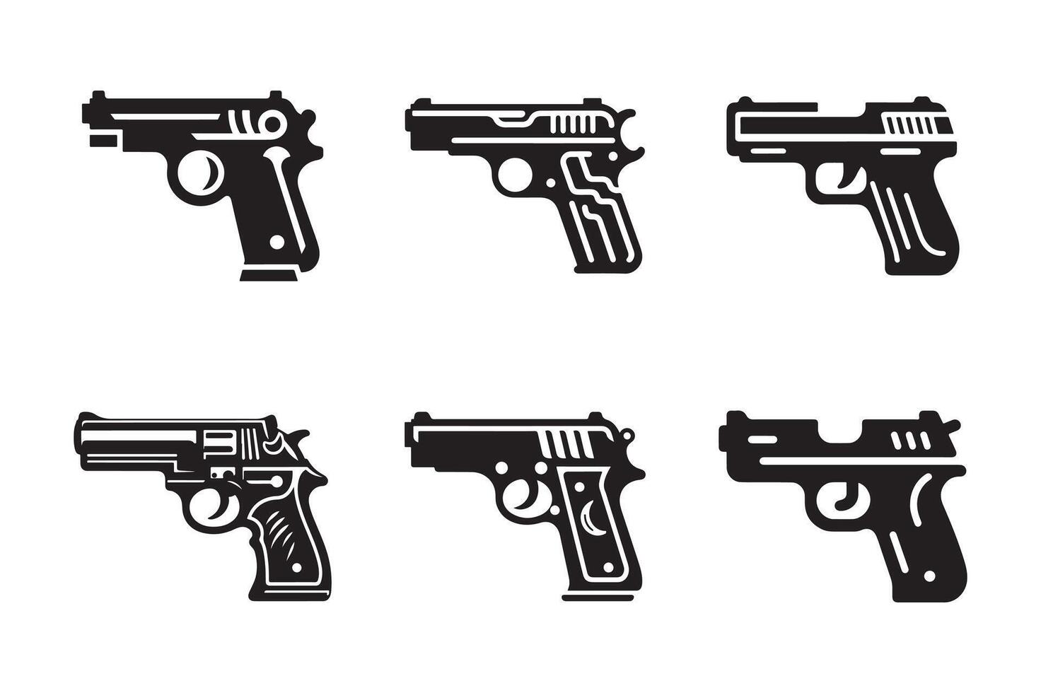 Simple gun silhouette isolated on white background vector