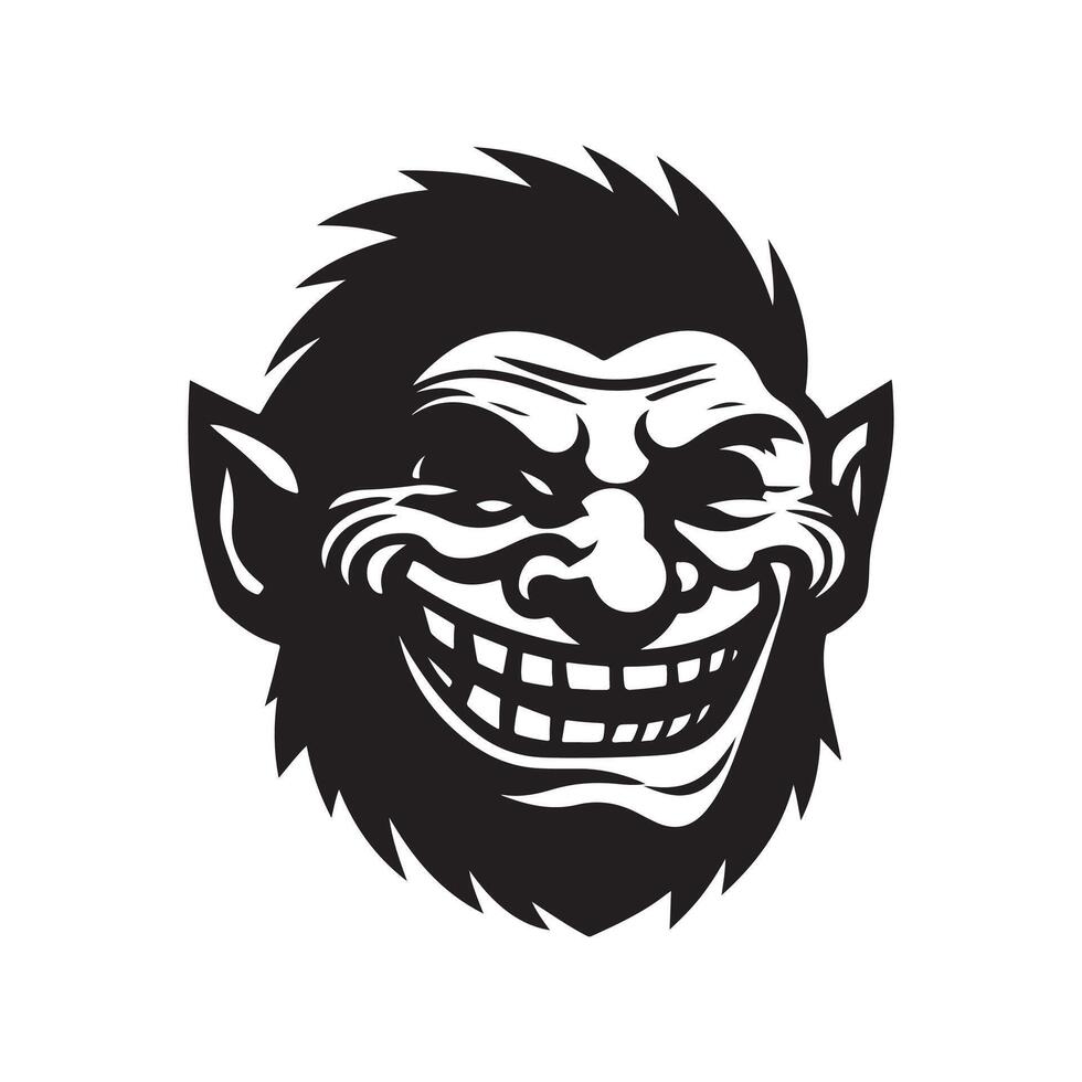 The Trickster's Mask Troll Face Shadow Art vector