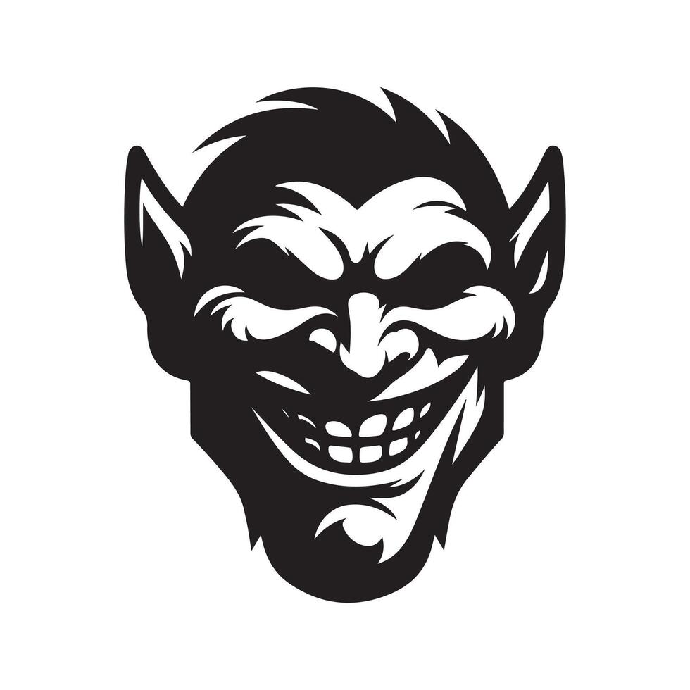 Shadow of a Trickster Troll Face Art vector