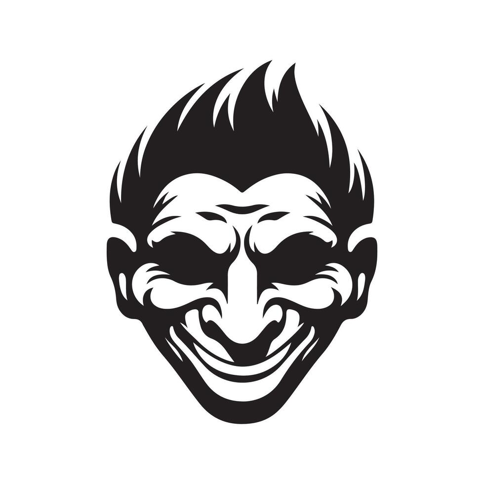 The Prankster Profile Troll Face in Silhouette vector