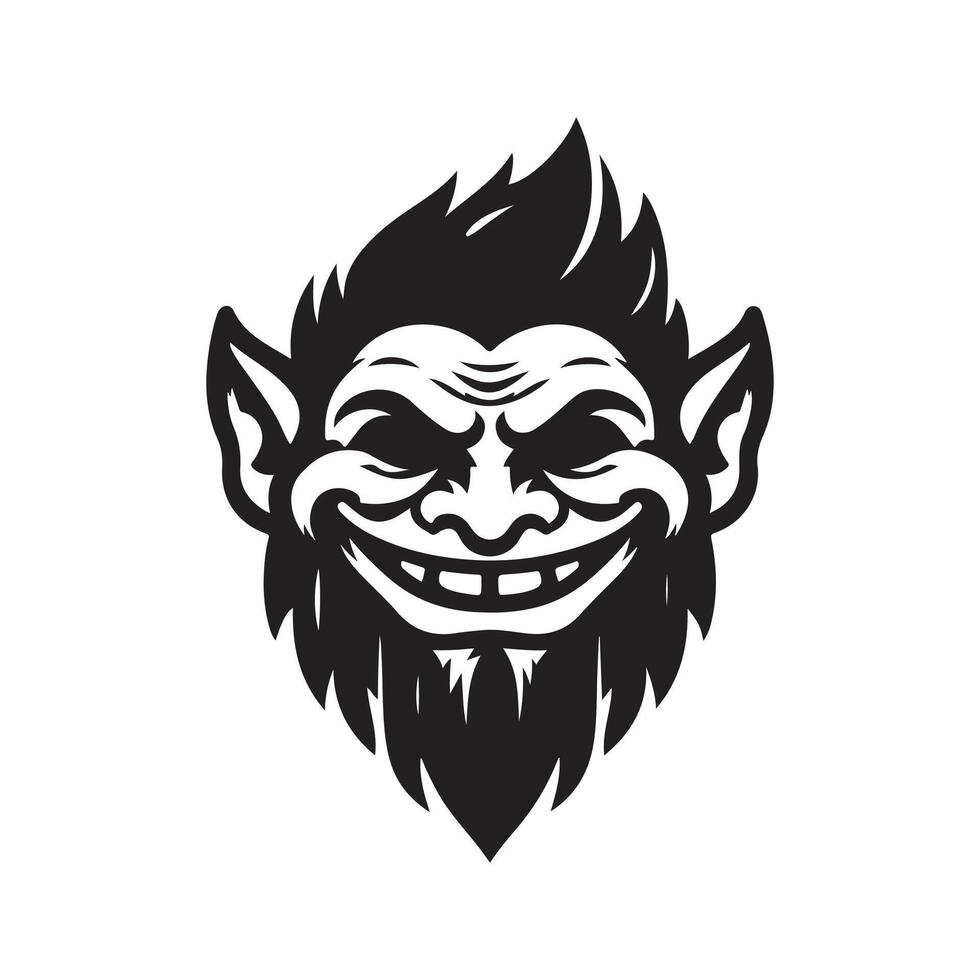 Troll Face Classic Silhouette vector