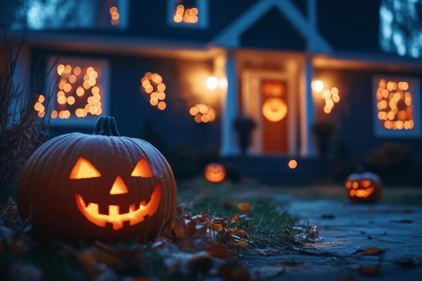 jack o lantern in Halloween, pumpkin photo