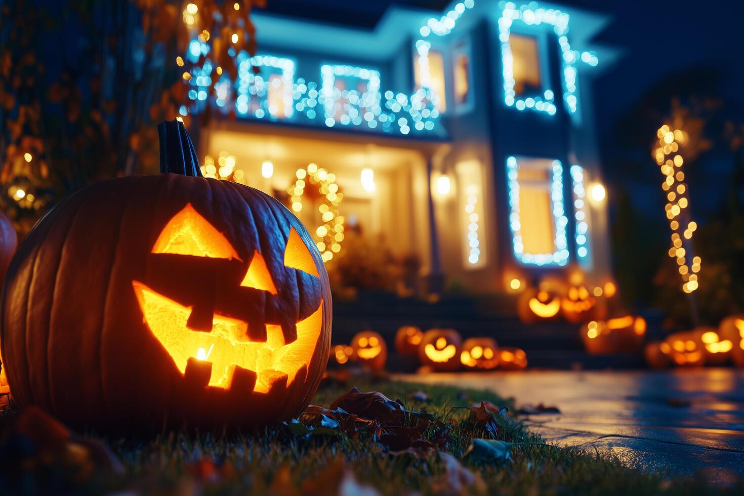 jack o lantern in Halloween, pumpkin photo