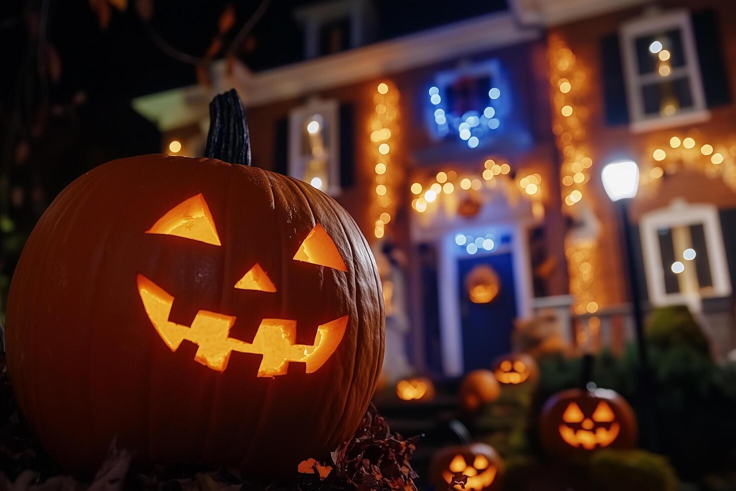 jack o lantern in Halloween, pumpkin photo