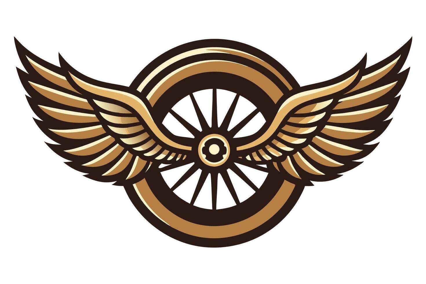 The wheel with wings logo vector