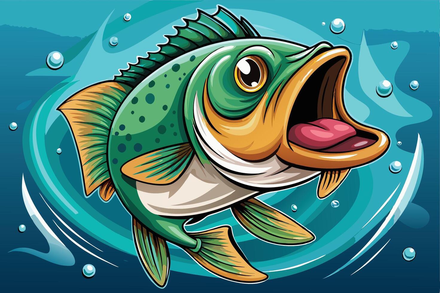 Fish fishing game - icon vector