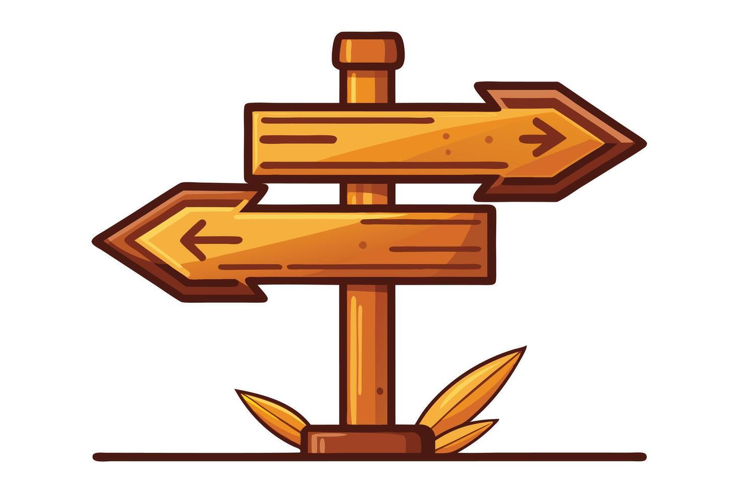 Wooden signpost with arrows illustration vector