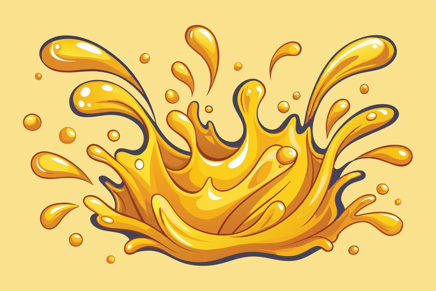 illustration of a splash of orange juice vector