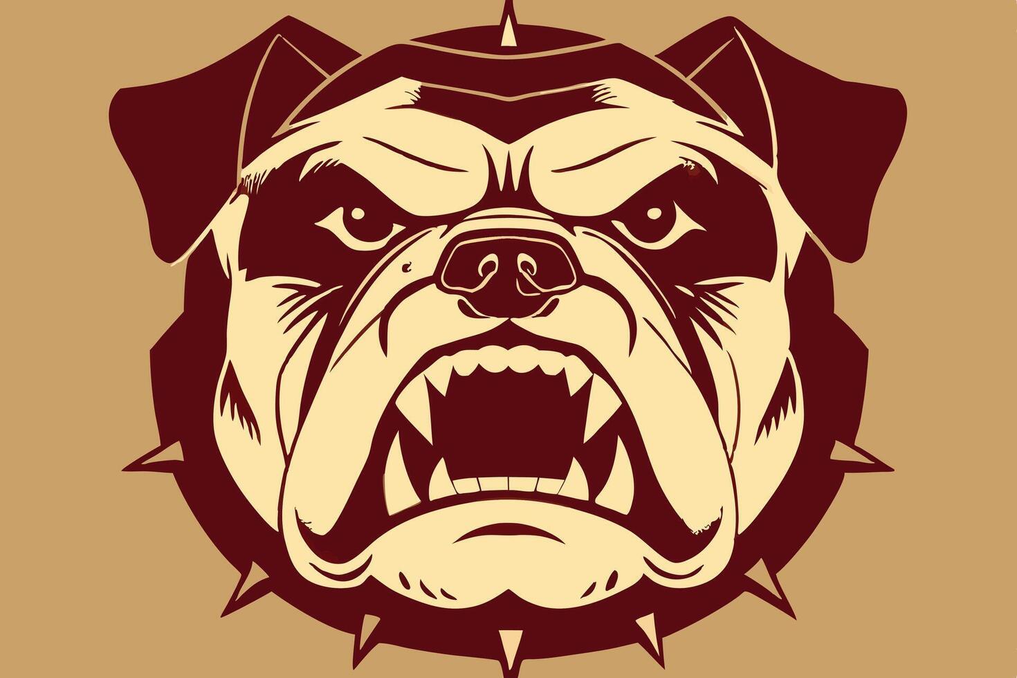 A bulldog head with spikes on it vector