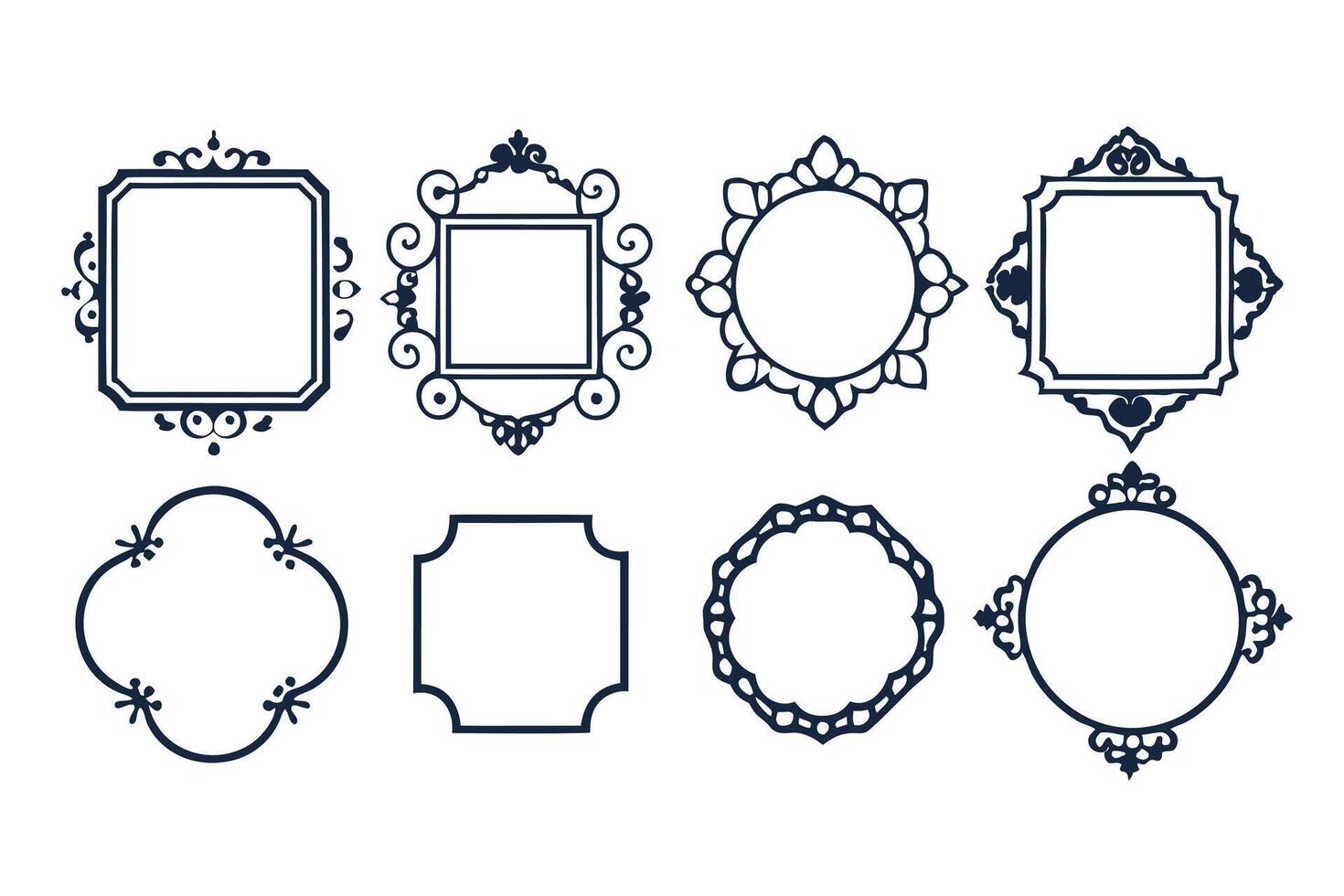 Set of vintage frames vector